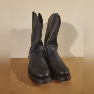 Black Leather Western Boots